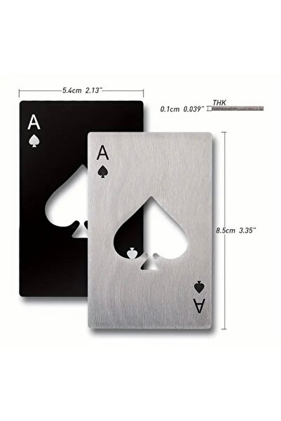 MODA 2 Pieces Stainless Steel Playing Card Bottle Opener
