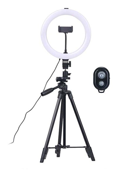 Generic ضوء حلقي مع حامل أسود/أبيض