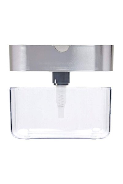 Generic موزع صابون مع حامل إسفنجة، شفاف/فضي، 13 أونصة