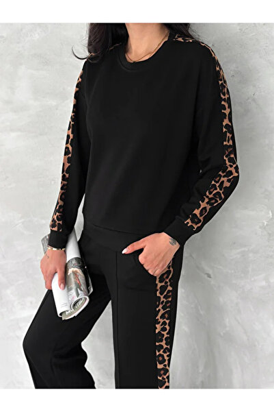 Mivelya Γυναικείο Σετ Μαύρη Φόρμα – Ύφασμα Modal – Άνετα Αθλητικά για Καθημερ...