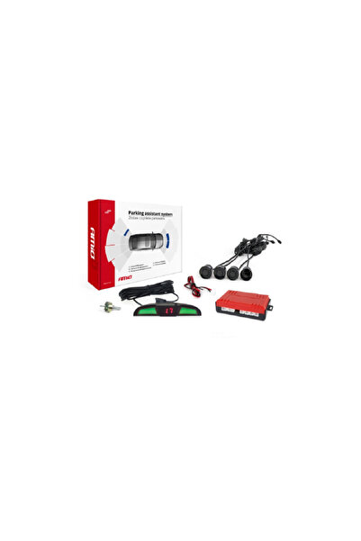 AMIO Kit of 4 AMIO parking sensors, sound unit and mini LED display, Black color