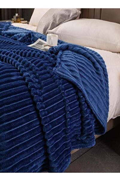 Luna Home Throw Striped Blanket Super Soft, Blue Color