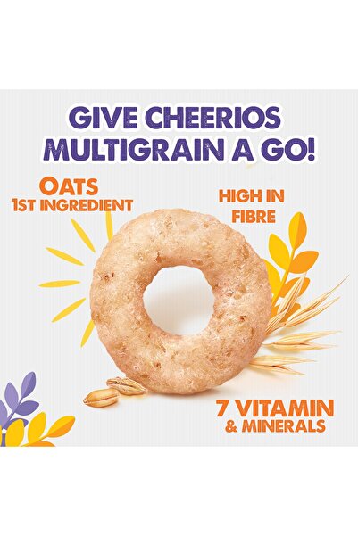 Nestle Cheerios Multigrain Breakfast Cereal 375 g Whole Grain Cereal Rings with Added Vitamins