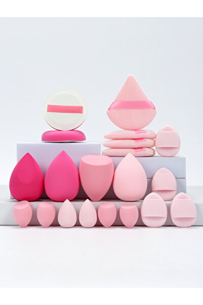 Choice4 مجموعة إسفنجة مكياج وردية اللون مكونة من 20 قطعة مناسبة لكريم الوجه والبودرة وخافي العيوب.