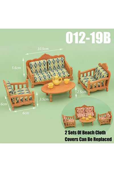 Choice9 012-19B مجموعة ألعاب مطبخ لبيت الدمى وثلاجة مصغرة بمقياس 1:12 أريكة ص...