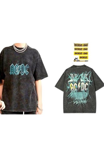 galaxy boutique Ac/Dc Oversize Washed T-Shirt