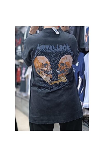 galaxyboutique Metallica Oversize Washed Fabric T-Shirt