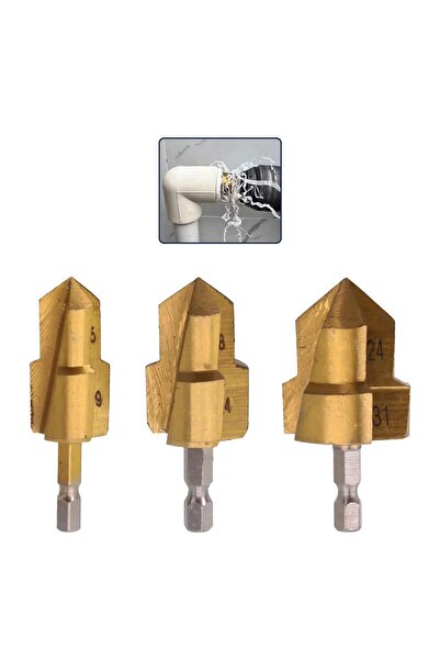 Titi 6414 Bits Saplı PPRC PVC Plastik Boru Genişletme Havşa Seti 3 Parça