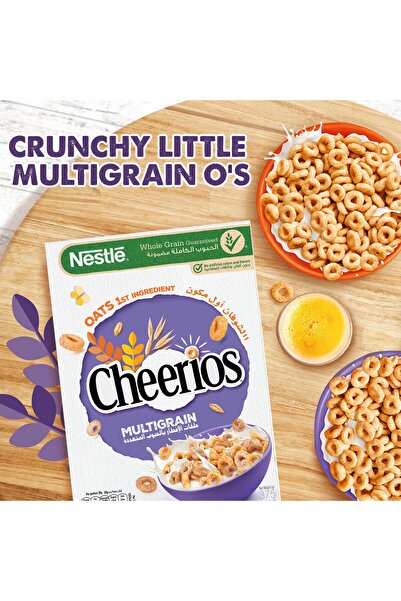 Nestle Cheerios Multigrain Breakfast Cereal 375 g Whole Grain Cereal Rings with Added Vitamins
