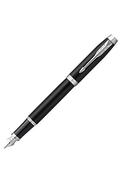 Parker قلم حبر جاف IM أسود غير لامع مع حواف من الكروم