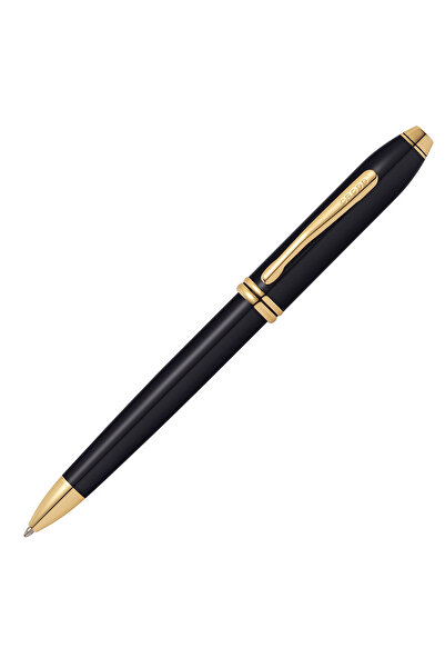 Cross Townsend Black Lacquer Gold Trim Ball Pen