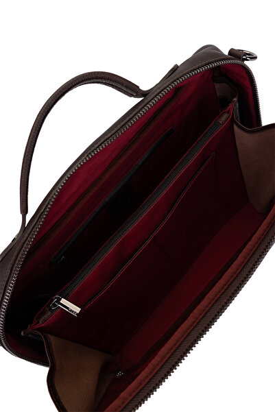 Bruno Rossi Bag Men's Genuine Leather Brown Briefcase