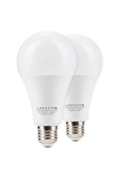 Lawazim LED Bulb 20W E27 A80 - 2 Pack 6500K Daylight 1600 Lumens Non-Dimmable for Home Lighting
