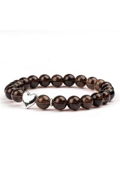 Mitr سوار من حجر الكوارتز الدخاني الطبيعي (8 مم) - هدوء داخلي