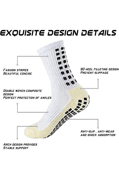 Haidue Men’s Soccer Grip Socks 3 Pairs – Anti-Slip Sports Socks for Football & Basketball