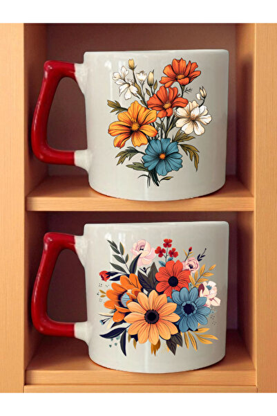 lili hediyelik كوب مطبوع عليه زهور - هدايا الذكرى السنوية للزواج، هدية الذكرى...