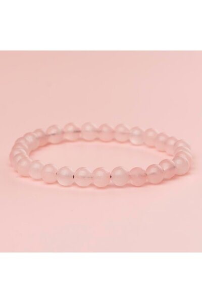 Mitr سوار من حجر الكوارتز الوردي الطبيعي (6 مم) - الهدوء الوردي