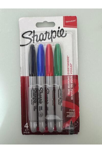 Sharpie قلم تحديد دائم دقيق 4 قطع بألوان قياسية