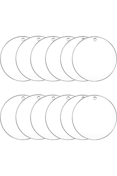 Slasa عبوة من 12 قرصًا دائريًا شفافًا من الأكريليك - 15 سم