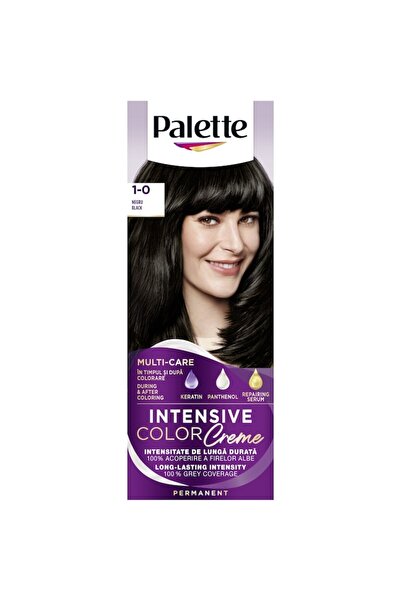 Palette Vopsea de păr permanentă, cremă intensivă de culoare N1 Negru, 110 ml