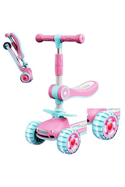 Mixbo Foldable Scooter for Kids Mixbo, Adjustable Handlebar, Foldable Seat, Basket and Tassels, 2+ Years,