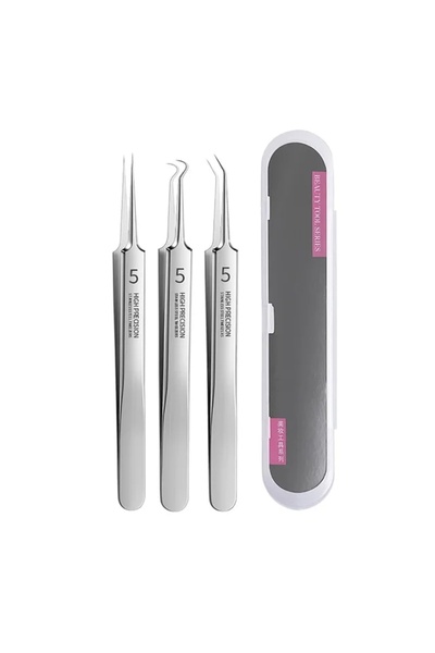 Choice4 3 قطع من ملاقط إزالة الرؤوس السوداء فائقة الدقة الألمانية رقم 5، مناس...