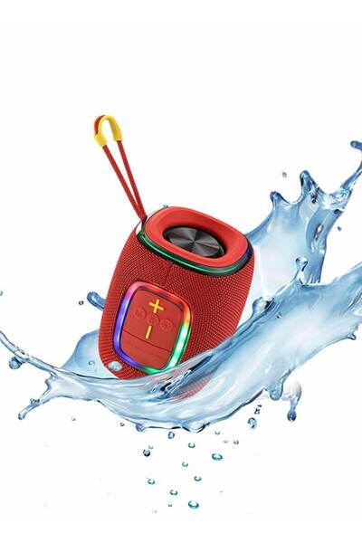 Lawazim مكبر صوت بلوتوث مقاوم للماء 7 وات - مكبر صوت لاسلكي محمول مع أضواء LED USB TF FM