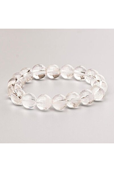 Mitr Crystal Quartz Natural Stone Bracelet (10 mm) – Light Stone