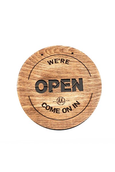 OEM Semn de Usa cu Doua Fete din lemn HH967 Personalizat Deschis Inchis 25 cm