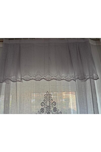 Üçbey Gray Color Panel Tulle Curtain Background Tulle Ready-Made Tulle Curtain Model Tulle Living Room Decoration (100X270 Adjustable Size)