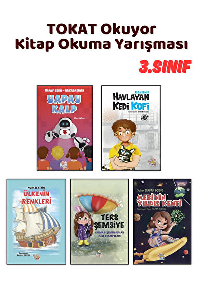 Yağmur Çocuk Tokat Okuyor Kitap Okuma Yarışması 3.Sınıf Okuma Kitapları, 5 Kitap Set