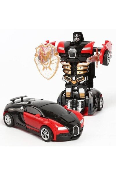 Mixbo 2 in 1 Car, AutoRobot Mixbo, Plastic, Red/Black, Sword Accessories, 14 x 6 cm, 2 years+