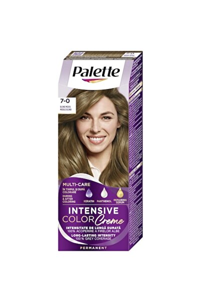 Palette Vopsea de păr permanentă, cremă colorantă intensivă N6 blond mediu, 1...