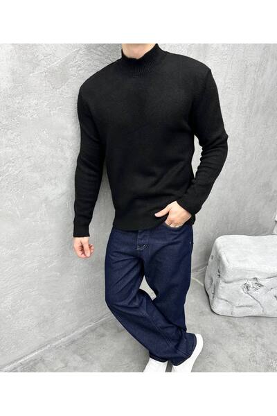 OKSHEN Men's Half Turtleneck Knitwear Sweater