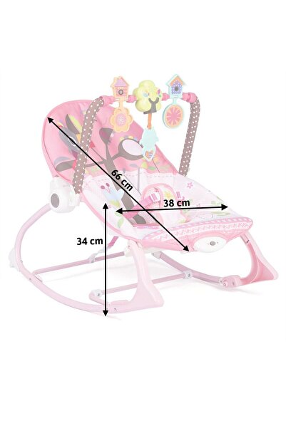 Ricokids Multifunctional rocking chair, metal frame, with vibrations, safety belt, adjustable backrest, 0...