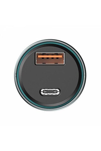 Havit Car Charger 45W, 1x Type-C, 1x USB-A, transparent design, CC2017, Black/Blue