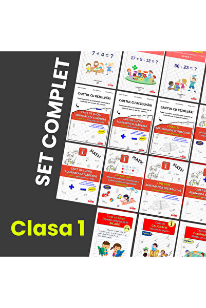 Editura Fisemate.ro SET COMPLET – Recapitulare Matematica si Romana Clasa 1 | 15 caiete tiparite