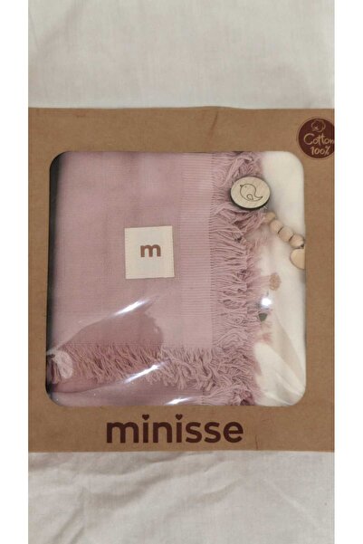 Minisse My Baby Kumsal 80X90 cm 1 Piece Combed Cotton 1 Piece Muslin Blanket 1 Piece Pacifier Strap 3-Piece Set Boxed 4924