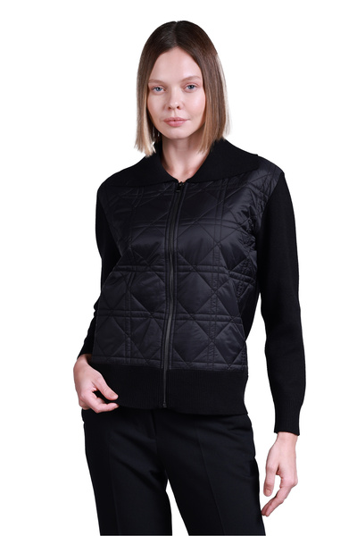 Sempre سترة نسائية بسيطة بقلنسوة - أكمام طويلة، تفاصيل مبطنة