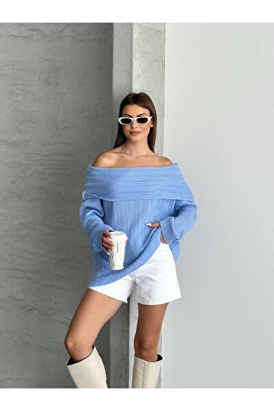 ZF BUTİK Pulover pliat cu umeri expus