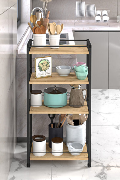 Taşdibi Home 4 RAFLI TEKERLEKLİ METAL DÜZENLEYİCİ