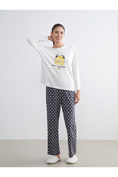 LC Waikiki New Season Crew Neck Printed Women's Pajama Set