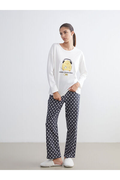 LC Waikiki New Season Crew Neck Printed Women's Pajama Set