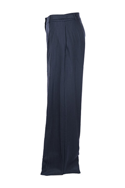 Unique fashion Pantaloni de damă cu dungi oversize, în stil minimalist, unici - talie înaltă, picior lat