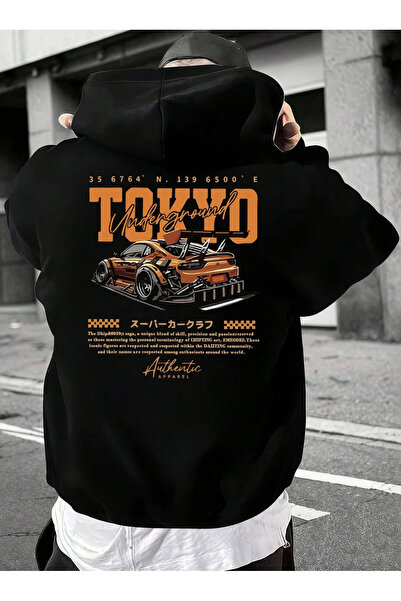 COHERENT Unisex Men/Women Tokyo Star Colorful Custom Printed Cotton Oversize Hooded Sweatshirt