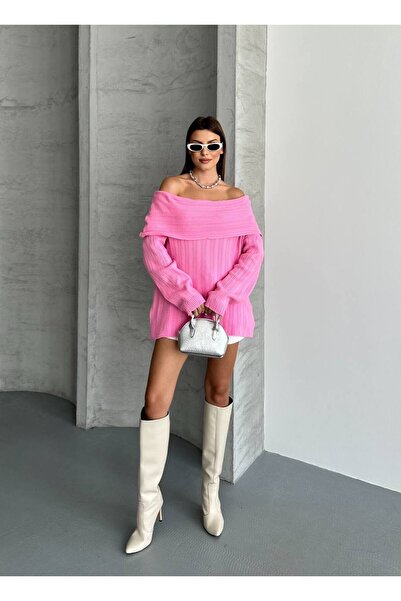 ZF BUTİK Omzu Açık Katlamalı Kazak