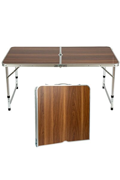 Funky Chairs Taburesiz Katlanabilir Piknik Masası - Kahverengi
