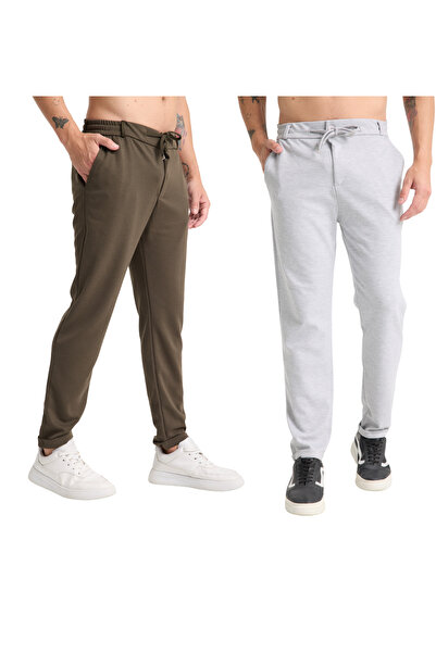 KAPHONE Men's Trousers Elastic Waist Lycra Folded Leg Jogger Style