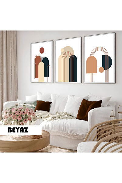 Nursery Living Room-Minimalist Modern Bohemian Abstract Style | 3PCS MDF AHMDF WITH WOODEN FRAME