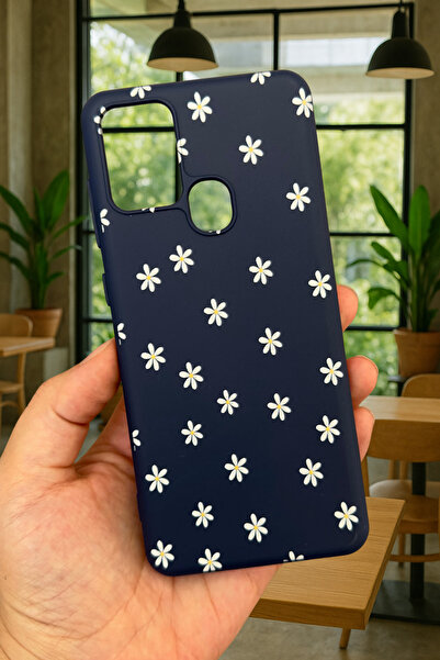 Vip Case Samsung Galaxy A21s Uyumlu Mini Papatya Desenli Silikon Darbe Emici Klasik Korumalı Rubber Kılıf